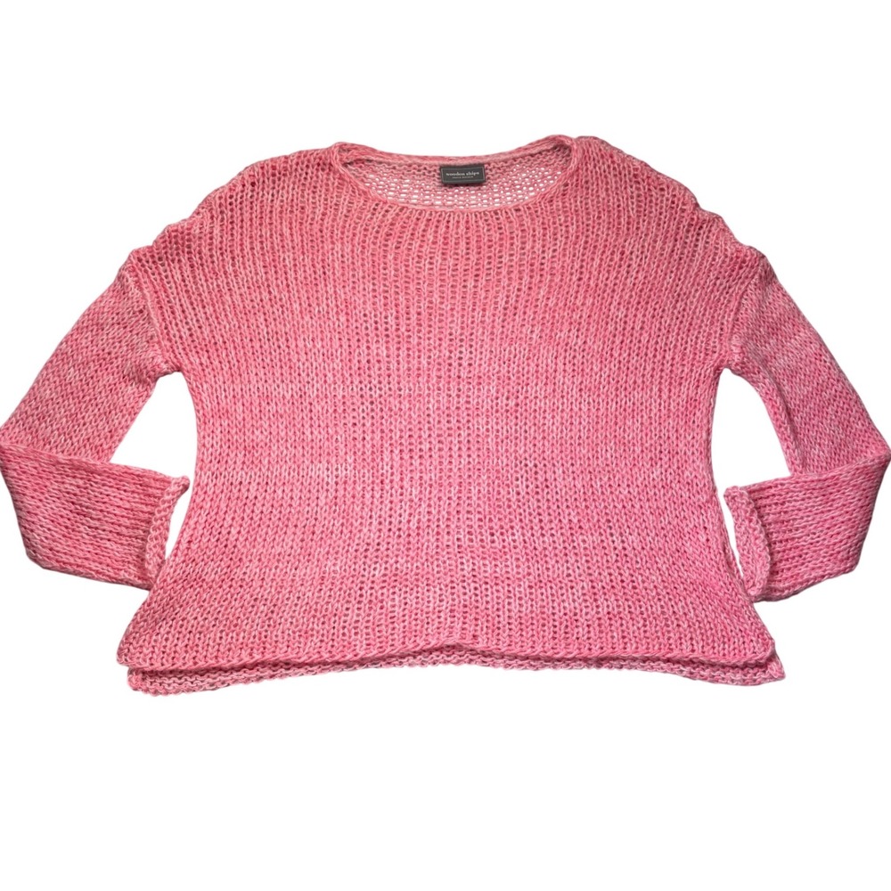Wooden Ships Pink Cotton Blend Oversized Sweater Top Size‎ XS